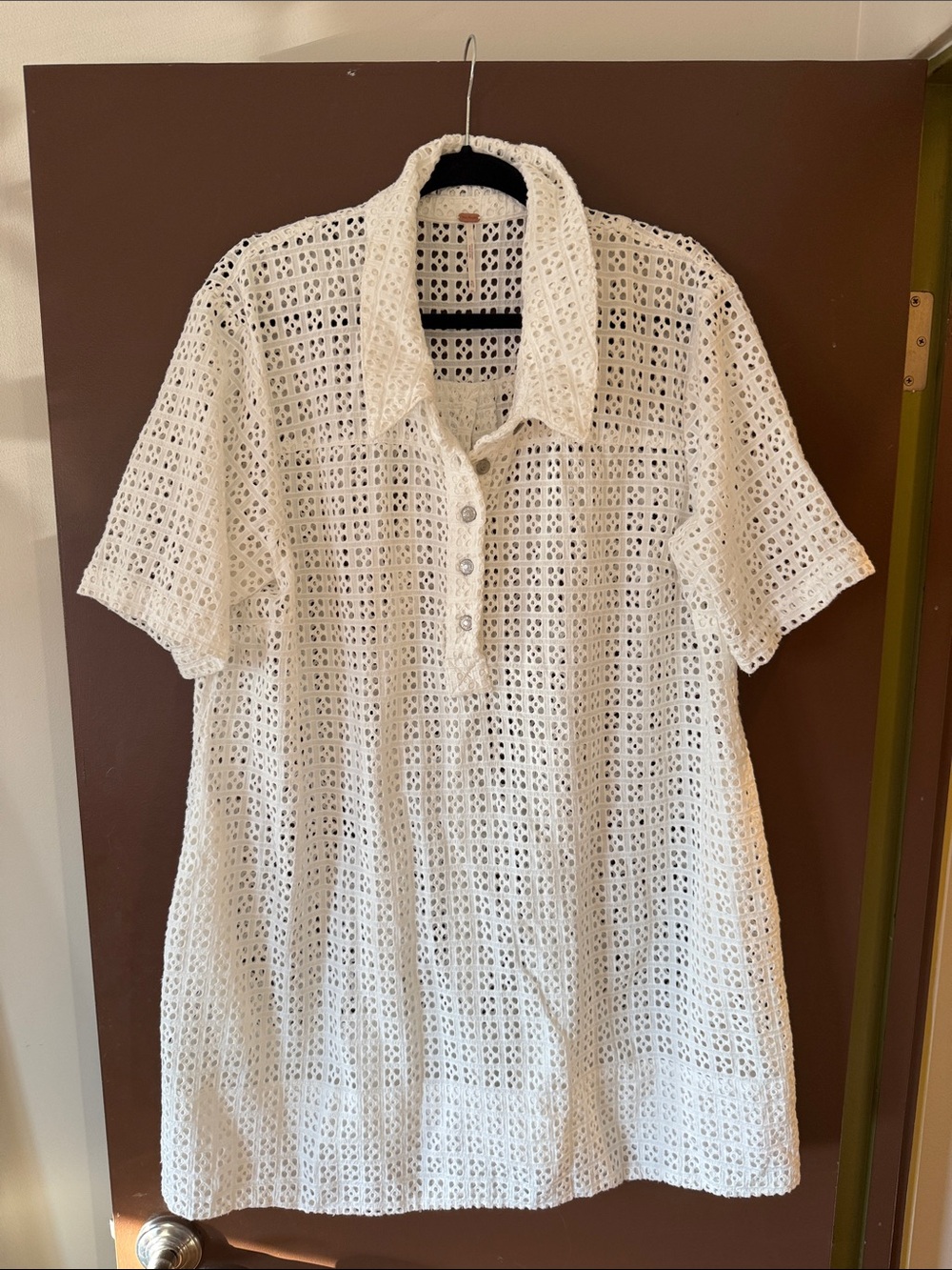 Free People Eyelet Short-Sleeve Cover-Up Dress